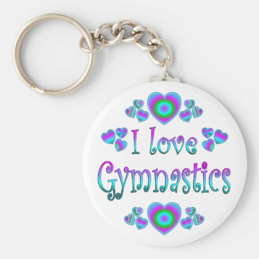 I Love Gymnastics Key Chains