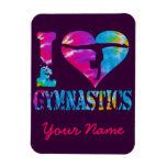 I Love Gymnastics Tie Dye Heart Handstand Rectangular Photo Magnet