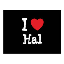 I love Hal heart custom personalised Postcards