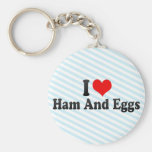 I Love Ham And Eggs Keychains