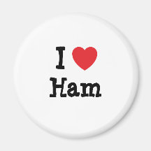 I love Ham heart T-Shirt Fridge Magnet