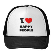 I Love Happy People Mesh Hats