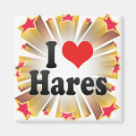 I Love Hares Magnet