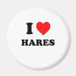I Love Hares Magnets