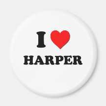 I Love Harper Refrigerator Magnets