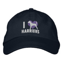 I Love Harriers Embroidered Hat (Blue)