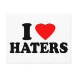 I Love Haters postcards