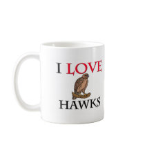 I Love Hawks mugs