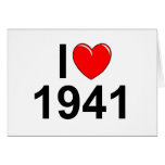 I Love (Heart) 1941 Greeting Card