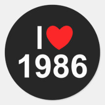 I Love (Heart) 1986 Stickers