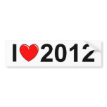 I Love (Heart) 2012 bumper stickers