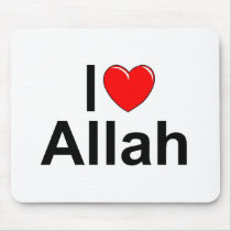 I Love (Heart) Allah Mousepads