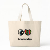 I Love (Heart) Anacondas Canvas Bags