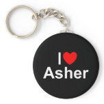 I Love (Heart) Asher Keychains