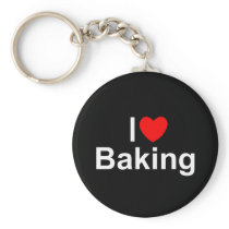 I Love (Heart) Baking Keychains