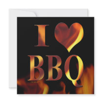 I Love (Heart) BBQ Invite
