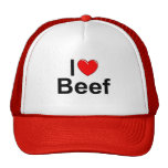 I Love (Heart) Beef Mesh Hats