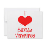 I Love (heart) Blonde Vampires invitations