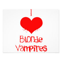 I Love (heart) Blonde Vampires Custom Announcements