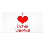I Love (heart) Blonde Vampires Photo Greeting Card