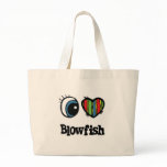 I Love (Heart) Blowfish bags
