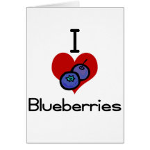 I love-heart blueberries greeting card