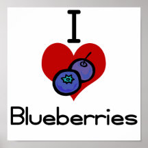 I love-heart blueberries print