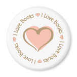I Love Heart Books Magnets