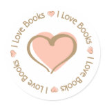 I Love Heart Books Sticker