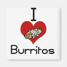 I love-heart burritos fridge magnet