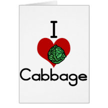 I love-heart cabbage greeting card