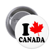 I Love Heart Canada Pins