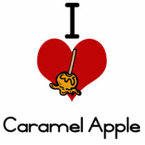 I love-heart caramel apple