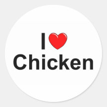 I Love (Heart) Chicken Stickers