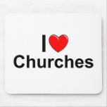 I Love (Heart) Churches Mousepads