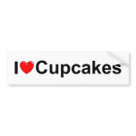 I Love (Heart) Cupcakes bumper stickers