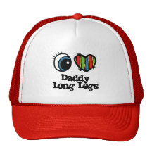 I Love (Heart) Daddy long legs Mesh Hats
