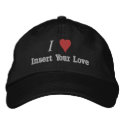 I Love (Heart) Embroidered Hat embroidered hats
