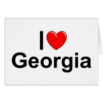 I Love (Heart) Georgia Greeting Cards