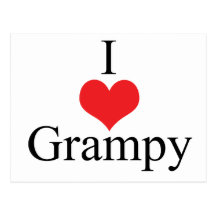 I Love (Heart) Grampy Post Card