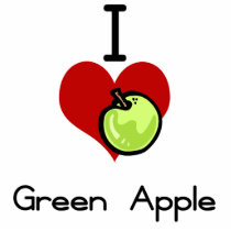 I love-heart green apple
