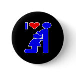 I Love Heart Head Black Pin