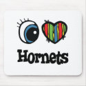 I Love (Heart) Hornets mousepads