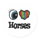 I Love (Heart) Horses stickers
