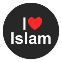 I Love (Heart) Islam Round Stickers