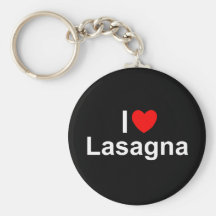 I Love (Heart) Lasagne Key Chains