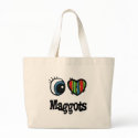 I Love (Heart) Maggots bags