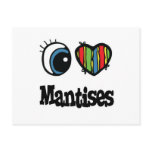 I Love (Heart) Mantises postcards