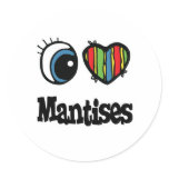 I Love (Heart) Mantises stickers