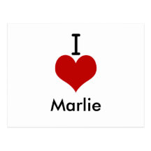 I Love (heart) Marlie Postcards